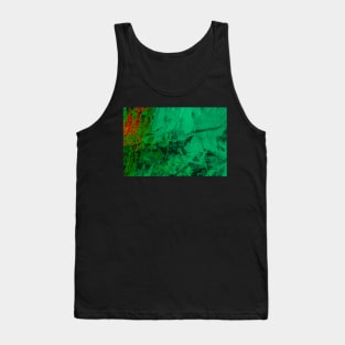 Green red abstract digital painting from a scratched stonewall H1 Tank Top